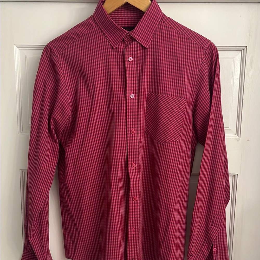 Ben Sherman Burgundy Checkered Button Down Shirt